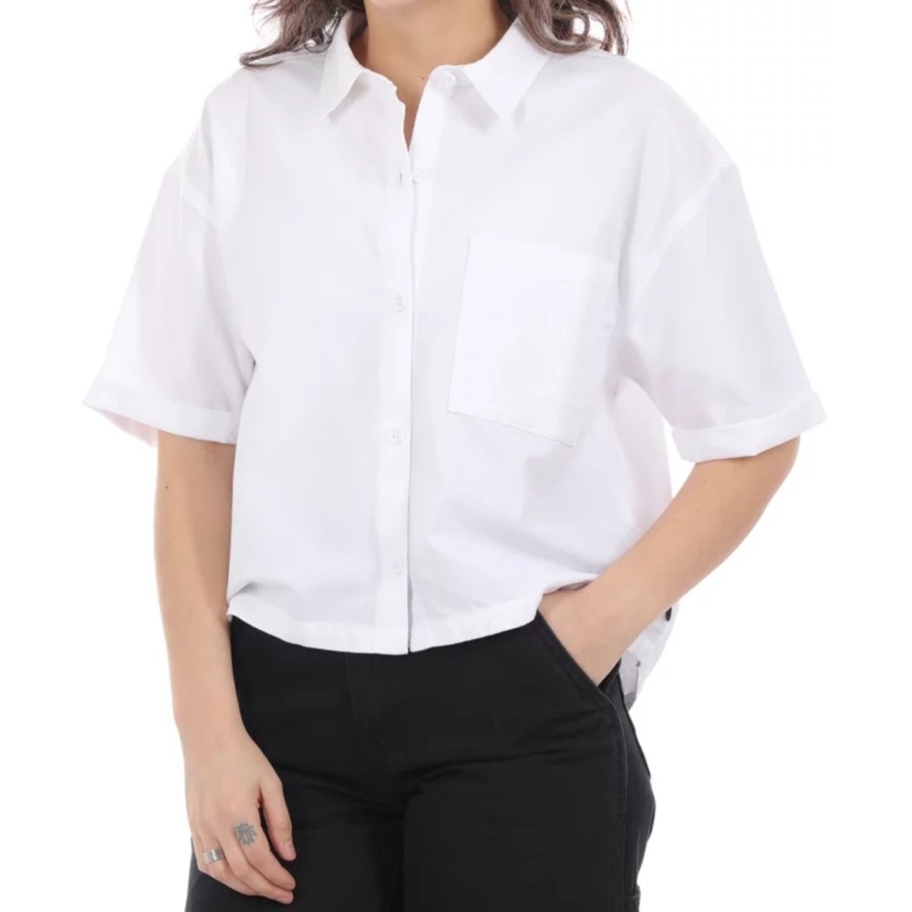 New Vans Women’s McMillan Button Down Cotton White Size Small